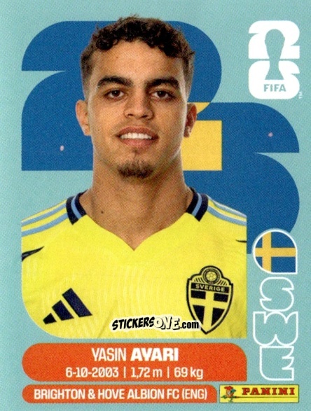 Cromo Yasin Ayari - Fifa World Cup 2026. Standard Edition n. SWE11 - Panini