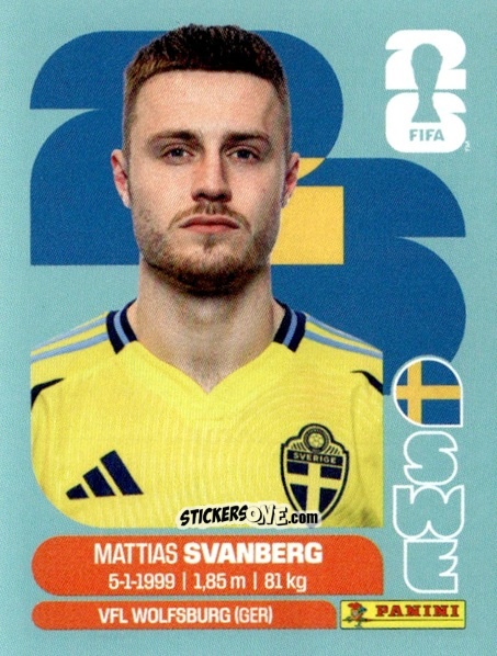 Cromo Mattias Svanberg - Fifa World Cup 2026. Standard Edition n. SWE12 - Panini