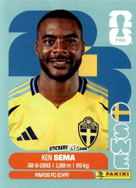 Cromo Ken Sema - Fifa World Cup 2026. Standard Edition n. SWE15 - Panini