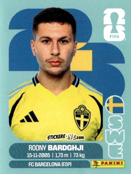 Sticker Roony Bardghji - Fifa World Cup 2026. Standard Edition n. SWE16 - Panini