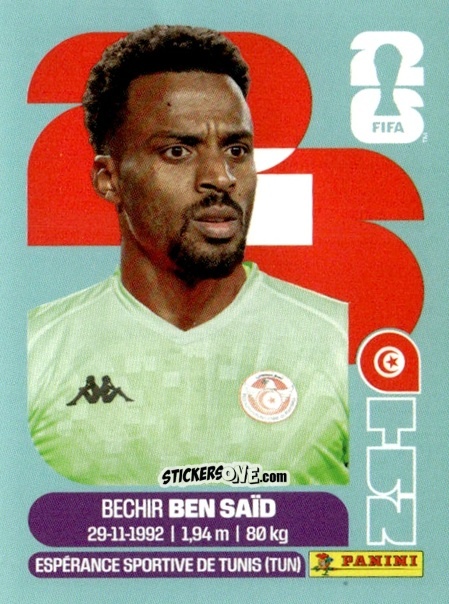 Figurina Bechir Ben Said - Fifa World Cup 2026. Standard Edition n. TUN2 - Panini