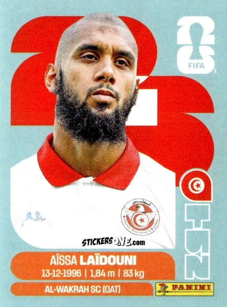 Figurina Aissa Laidouni - Fifa World Cup 2026. Standard Edition n. TUN10 - Panini