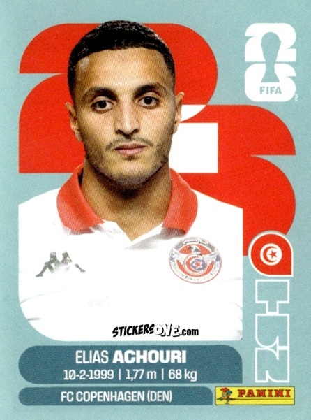 Figurina Elias Achouri - Fifa World Cup 2026. Standard Edition n. TUN15 - Panini