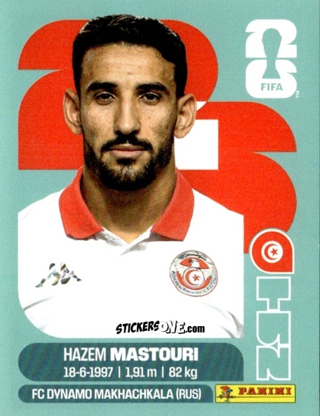 Figurina Hazem Mastouri - Fifa World Cup 2026. Standard Edition n. TUN17 - Panini