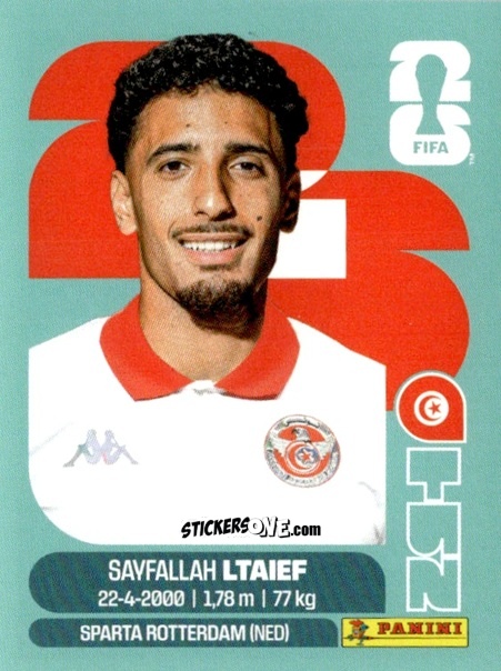 Figurina Sayfallah Ltaief - Fifa World Cup 2026. Standard Edition n. TUN19 - Panini