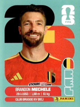 Sticker Brandon Mechele - Fifa World Cup 2026. Standard Edition n. BEL6 - Panini