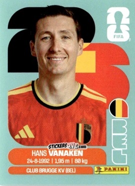 Cromo Hans Vanaken - Fifa World Cup 2026. Standard Edition n. BEL14 - Panini
