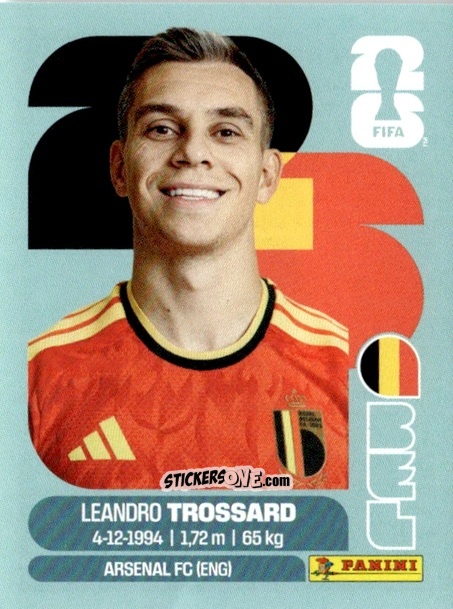 Sticker Leandro Trossard - Fifa World Cup 2026. Standard Edition n. BEL18 - Panini