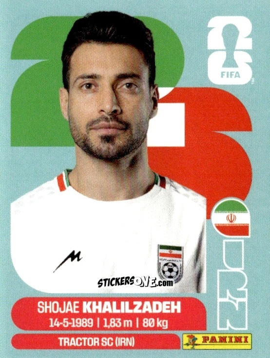 Cromo Shoja Khalilzadeh - Fifa World Cup 2026. Standard Edition n. IRN6 - Panini