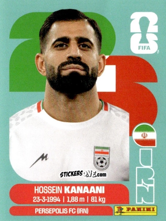 Cromo Hossein Kanaani - Fifa World Cup 2026. Standard Edition n. IRN8 - Panini
