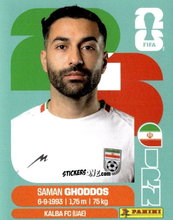 Cromo Saman Ghoddos - Fifa World Cup 2026. Standard Edition n. IRN12 - Panini