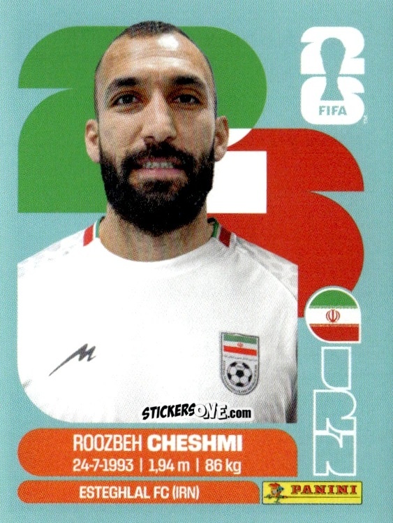 Sticker Roozbeh Cheshmi - Fifa World Cup 2026. Standard Edition n. IRN15 - Panini