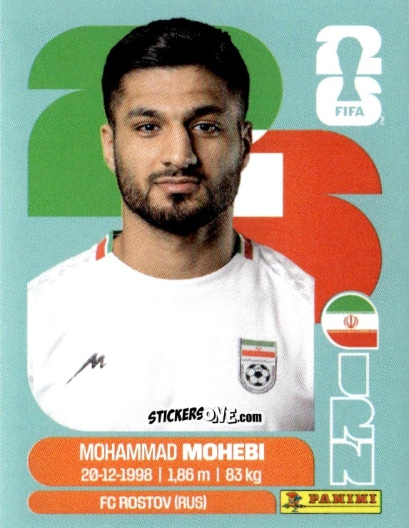 Cromo Mohammad Mohebi - Fifa World Cup 2026. Standard Edition n. IRN16 - Panini