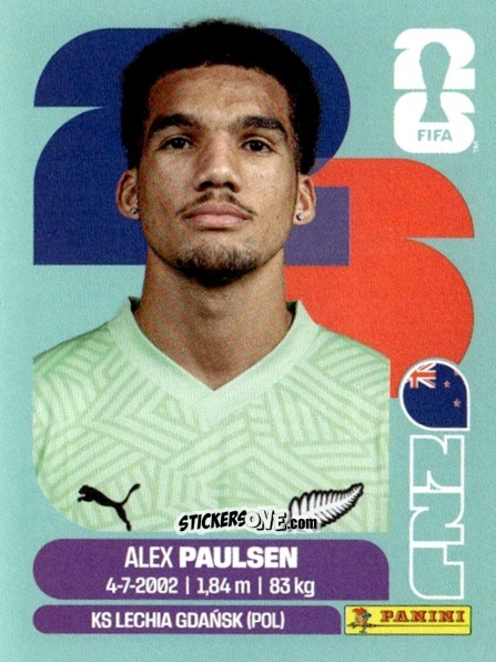 Figurina Alex Paulsen - Fifa World Cup 2026. Standard Edition n. NZL3 - Panini