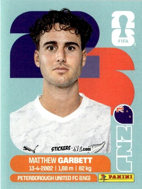 Cromo Matthew Garbett - Fifa World Cup 2026. Standard Edition n. NZL14 - Panini