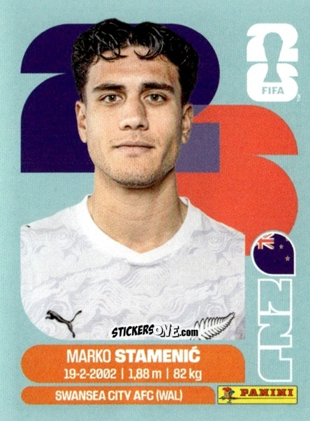 Sticker Marko Stamenić - Fifa World Cup 2026. Standard Edition n. NZL15 - Panini