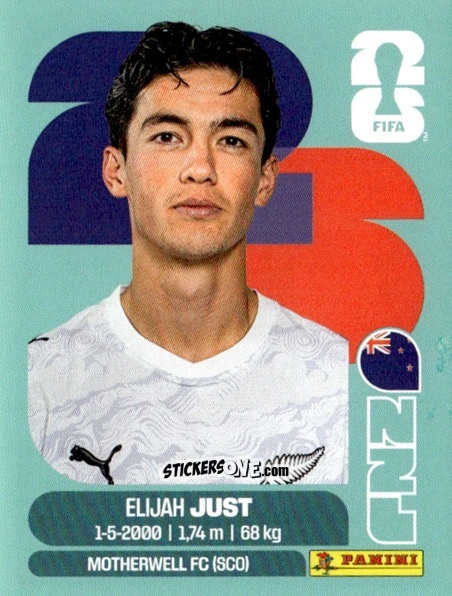 Cromo Elijah Just - Fifa World Cup 2026. Standard Edition n. NZL18 - Panini