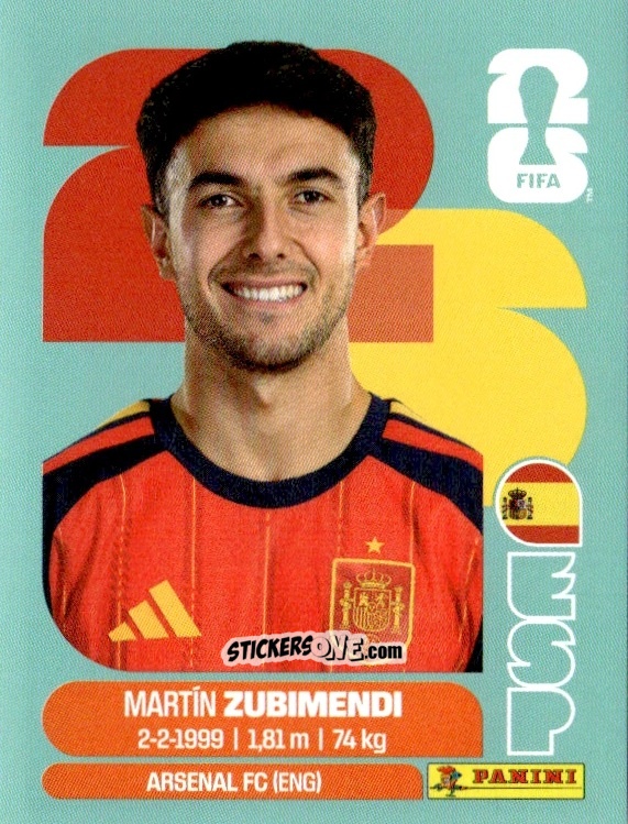 Sticker Martín Zubimendi - Fifa World Cup 2026. Standard Edition n. ESP9 - Panini
