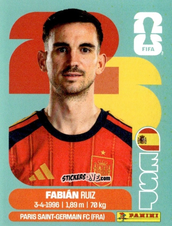 Figurina Fabian Ruiz - Fifa World Cup 2026. Standard Edition n. ESP12 - Panini