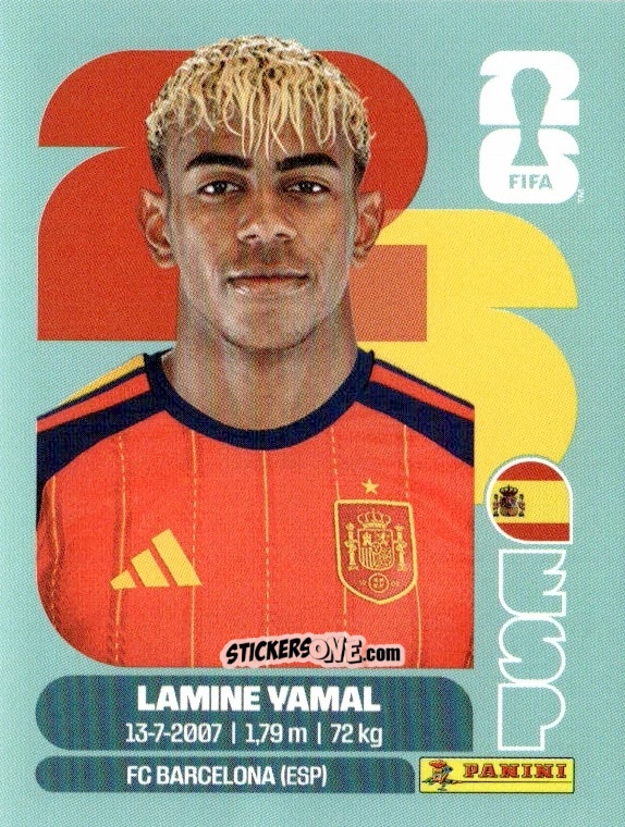Figurina Lamine Yamal - Fifa World Cup 2026. Standard Edition n. ESP15 - Panini