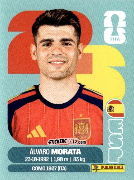 Figurina Álvaro Morata - Fifa World Cup 2026. Standard Edition n. ESP19 - Panini