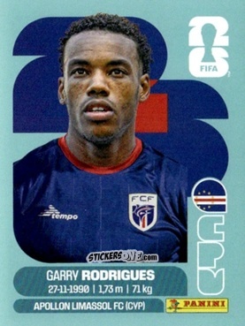 Sticker Garry Rodrigues - Fifa World Cup 2026. Standard Edition n. CPV15 - Panini