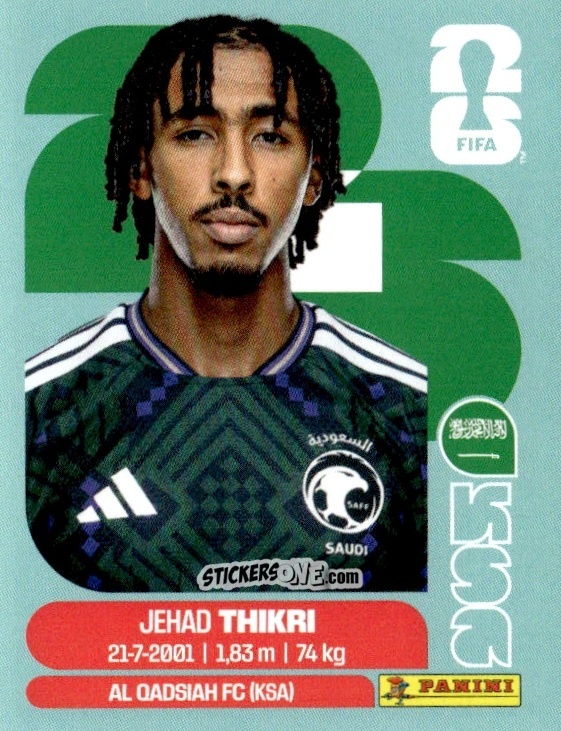 Cromo Jehad Thakri - Fifa World Cup 2026. Standard Edition n. KSA6 - Panini
