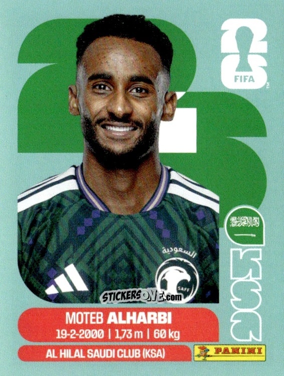 Sticker Moteb Al-Harbi - Fifa World Cup 2026. Standard Edition n. KSA7 - Panini