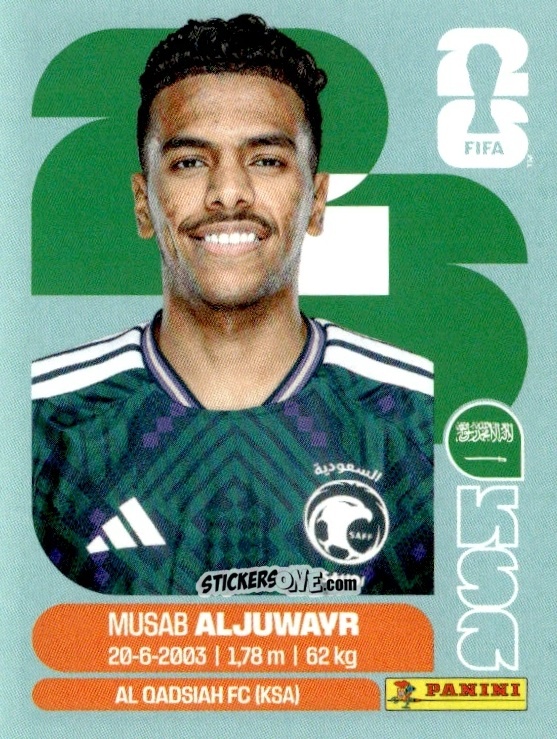Cromo Musab Aljuwayr - Fifa World Cup 2026. Standard Edition n. KSA9 - Panini