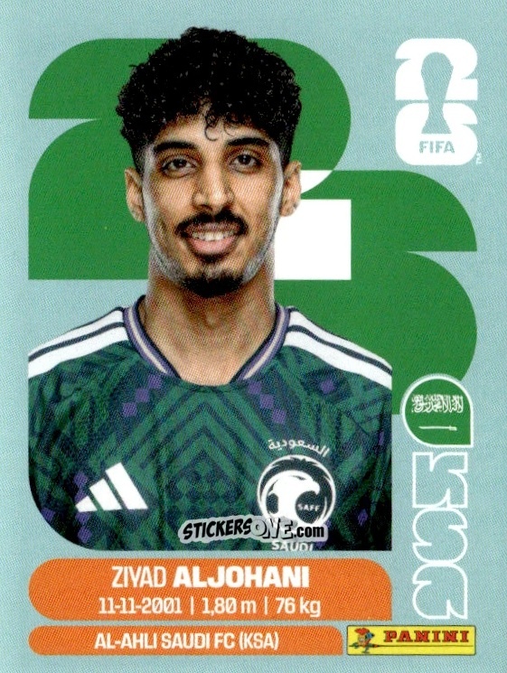 Cromo Ziyad Al-Johani - Fifa World Cup 2026. Standard Edition n. KSA10 - Panini