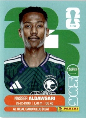 Cromo Nasser Aldawsari - Fifa World Cup 2026. Standard Edition n. KSA12 - Panini