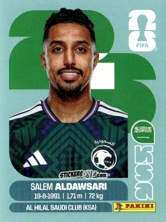Cromo Salem Aldawsari - Fifa World Cup 2026. Standard Edition n. KSA16 - Panini