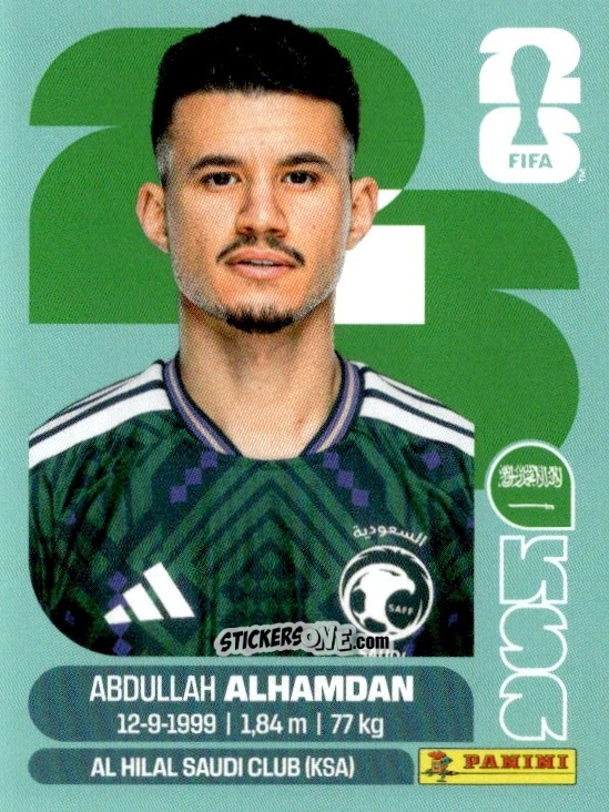 Cromo Abdullah Al-Hamdan - Fifa World Cup 2026. Standard Edition n. KSA20 - Panini