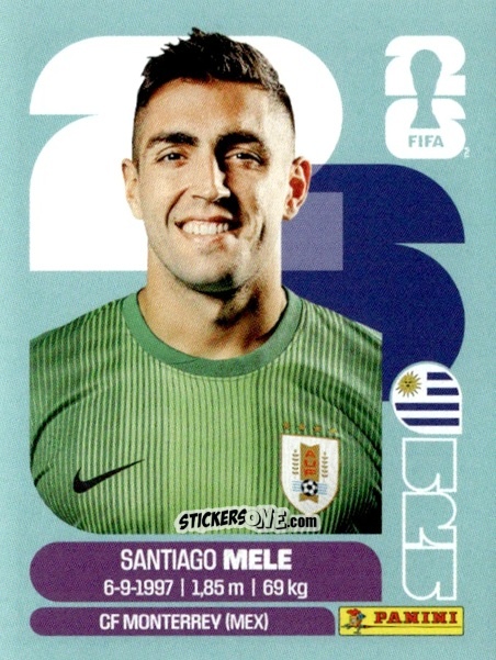 Cromo Santiago Mele - Fifa World Cup 2026. Standard Edition n. URU3 - Panini