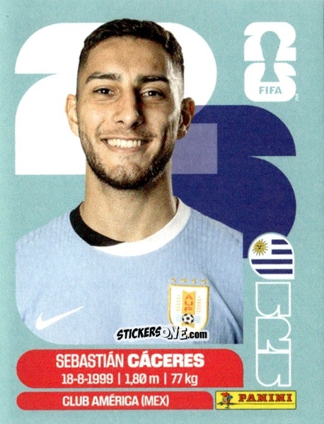 Sticker Sebastian Caceres - Fifa World Cup 2026. Standard Edition n. URU6 - Panini