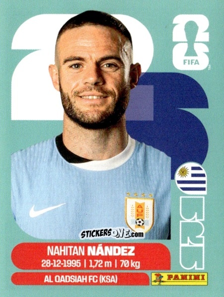 Figurina Nahitan Nandez - Fifa World Cup 2026. Standard Edition n. URU9 - Panini
