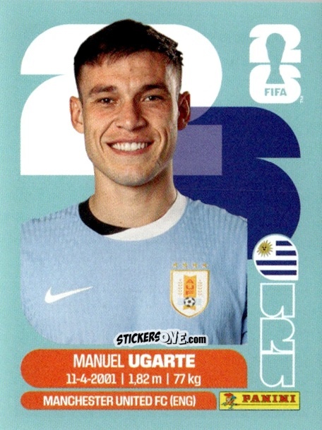 Sticker Manuel Ugarte - Fifa World Cup 2026. Standard Edition n. URU14 - Panini