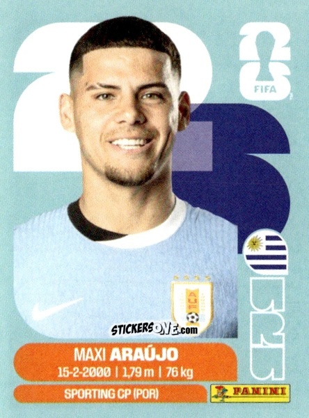 Sticker Maxi Araujo - Fifa World Cup 2026. Standard Edition n. URU16 - Panini