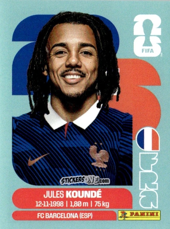 Sticker Jules Kounde - Fifa World Cup 2026. Standard Edition n. FRA5 - Panini