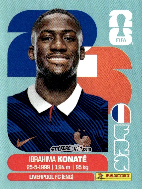 Sticker Ibrahima Konate - Fifa World Cup 2026. Standard Edition n. FRA6 - Panini
