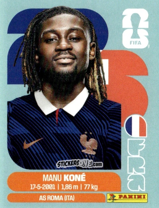 Figurina Manu Kone - Fifa World Cup 2026. Standard Edition n. FRA11 - Panini
