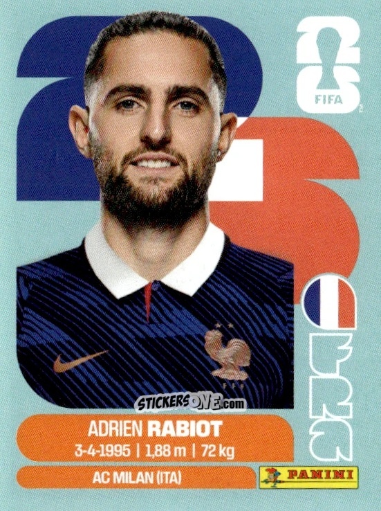 Cromo Adrien Rabiot - Fifa World Cup 2026. Standard Edition n. FRA12 - Panini
