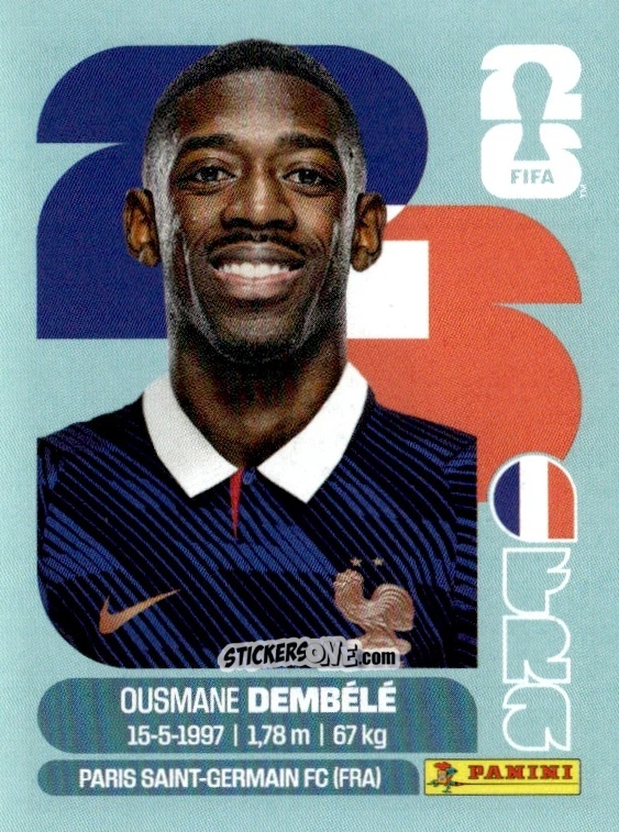 Figurina Ousmane Dembele - Fifa World Cup 2026. Standard Edition n. FRA15 - Panini