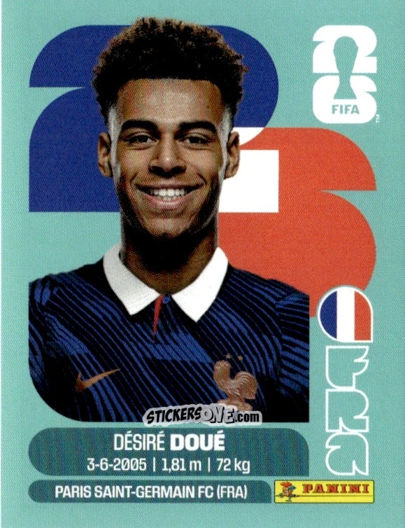 Cromo Désiré Doué - Fifa World Cup 2026. Standard Edition n. FRA17 - Panini
