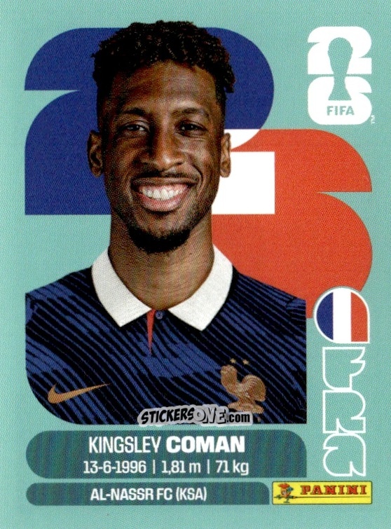 Sticker Kingsley Coman - Fifa World Cup 2026. Standard Edition n. FRA18 - Panini