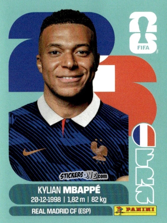Sticker Kylian Mbappe - Fifa World Cup 2026. Standard Edition n. FRA20 - Panini