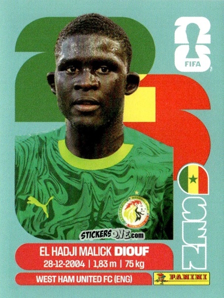 Figurina El Hadji Malick Diouf - Fifa World Cup 2026. Standard Edition n. SEN7 - Panini