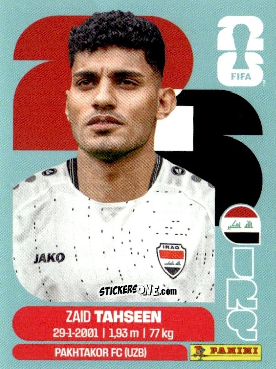 Sticker Zaid Tahseen - Fifa World Cup 2026. Standard Edition n. IRQ7 - Panini