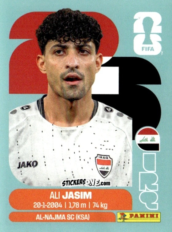 Sticker Ali Jasim - Fifa World Cup 2026. Standard Edition n. IRQ12 - Panini