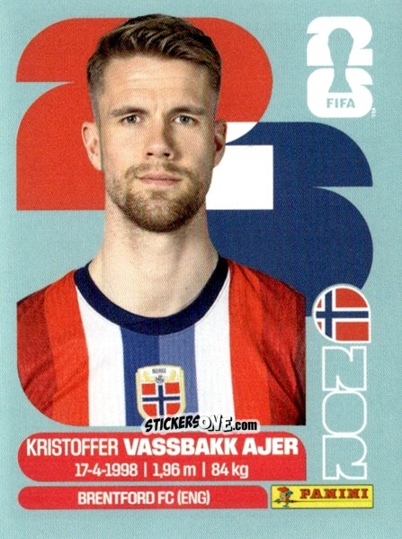 Cromo Kristoffer Vassbakk Ajer - Fifa World Cup 2026. Standard Edition n. NOR5 - Panini
